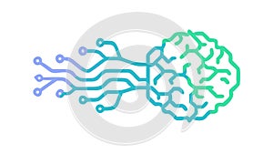 Electronic Brain Circuit Board Technology, vector design Generative AI