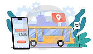 Bus ticket vector concept photo