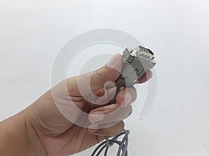 Electronic Cable in White Isolated Background
