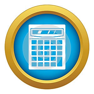Electronic calculator icon blue vector isolated