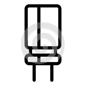 Electronic capacitor icon, outline style