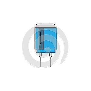 Electronic capacitor vector icon symbol isolated on white background