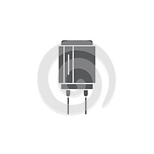 Electronic capacitor vector icon symbol isolated on white background