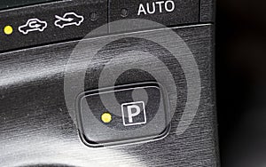 Electronic car parking park button with led light