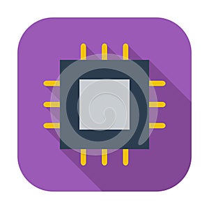 Electronic chip flat icon 2