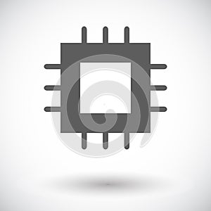 Electronic chip flat icon 2