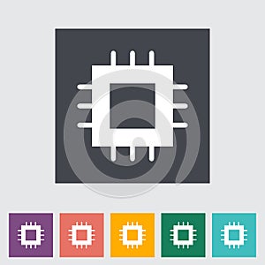 Electronic chip flat icon 2