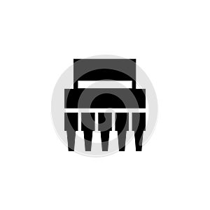 Electronic Chip Flat Vector Icon