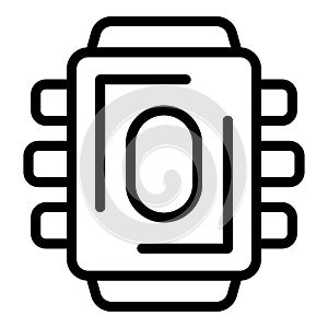 Electronic chip representing computing power and digital technology