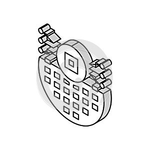 electronic chip semiconductor manufacturing isometric icon vector illustration