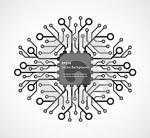 Electronic chip. Vector illustration