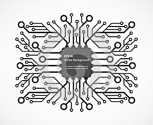 Electronic chip. Vector illustration