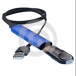 Electronic cigarette with the ability to recharge, included usb cord, removable cartridges, isolate