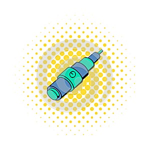 Electronic cigarette atomizer icon, comics style
