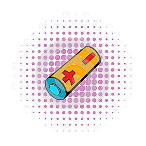 Electronic cigarette battery icon, comics style