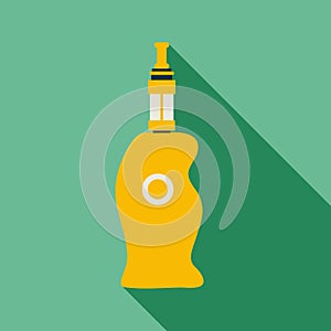 Electronic cigarette with battery icon, flat style