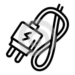 Electronic cigarette charger icon, outline style