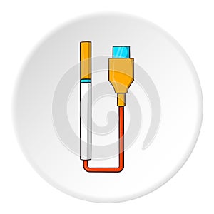 Electronic cigarette charging icon, cartoon style