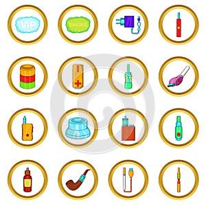 Electronic cigarettes vector set, cartoon style