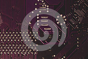 Electronic circuit board abstract background. computer hardware. motherboard close up. micro elements of computer. Intelligent