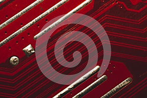 Electronic circuit board abstract background. computer hardware. motherboard close up. micro elements of computer. Intelligent