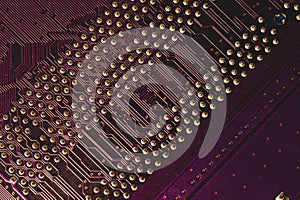 Electronic circuit board abstract background. computer hardware. motherboard close up. micro elements of computer. Intelligent