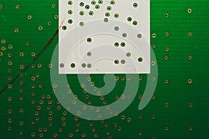 Electronic circuit board abstract background. computer motherboard close up. micro elements of computer. Intelligent technology