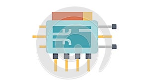 Electronic Circuit Board Chip Icon, vector design Generative AI