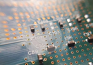 Electronic circuit board close up