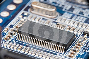 Electronic circuit board close up