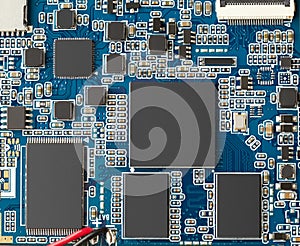 Electronic circuit board close-up