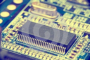 Electronic circuit board close up