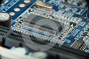 Electronic circuit board close up