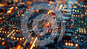 Electronic Circuit Board Close Up