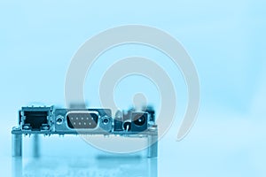 Electronic circuit board concept of modern and high technology with computer programming and AI artificial intelligence