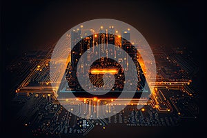 Electronic Circuit Board glow