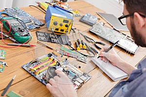 Electronic circuit board inspecting in repair shop
