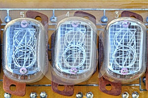 Electronic circuit board with old style indicator tubes