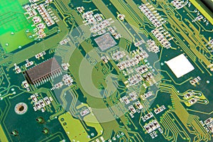 Electronic circuit board part of electronic machine component concept technology
