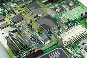 Electronic circuit board part of electronic machine component concept technology