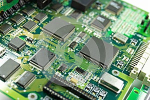 Electronic circuit board part of electronic machine component concept technology of computer