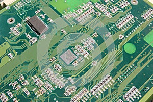 Electronic circuit board part of electronic machine component concept technology of computer