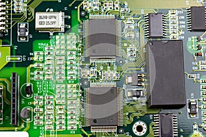 Electronic circuit board part of electronic machine component concept technology of computer circuit