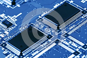 Electronic circuit board part of electronic machine component concept technology of computer circuit hardware