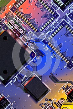 Electronic circuit board part of electronic machine component concept technology of computer circuit hardware