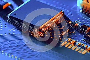 Electronic circuit board part of electronic machine component concept technology of computer circuit hardware