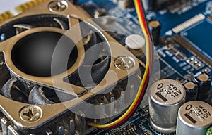 Electronic circuit board with processor and electrotechnical elements
