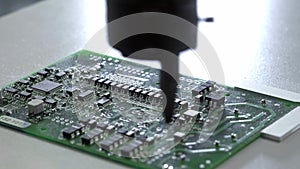 Electronic circuit board production. Automated Circut Board machine Produces Printed digital electronic board