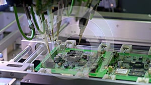 Electronic circuit board production. Automated Circut Board machine Produces Printed digital electronic board