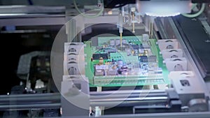 Electronic circuit board production. Automated Circut Board machine Produces Printed digital electronic board